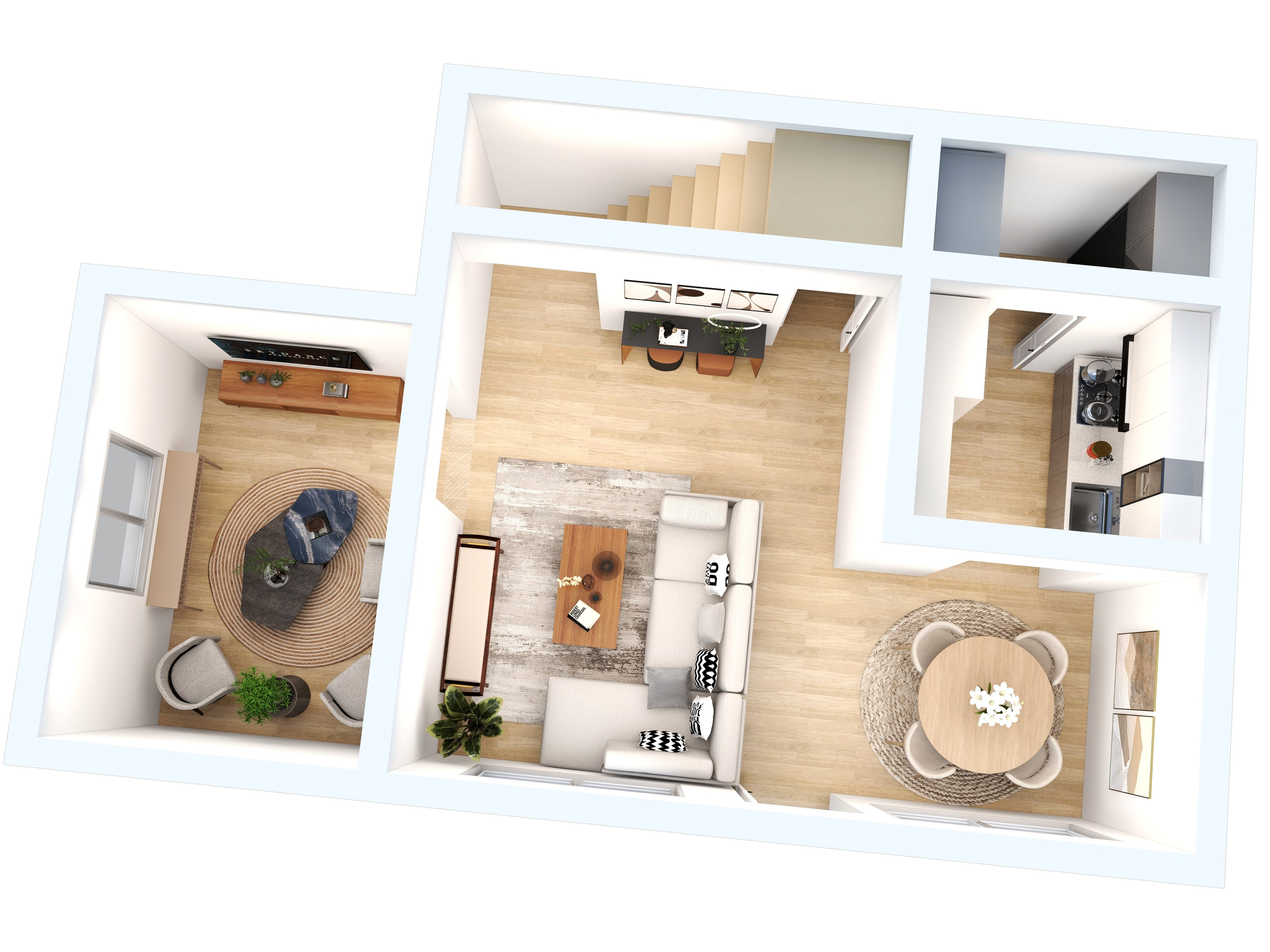 1 Bedroom with Den Deluxe — Level 1 floor plan