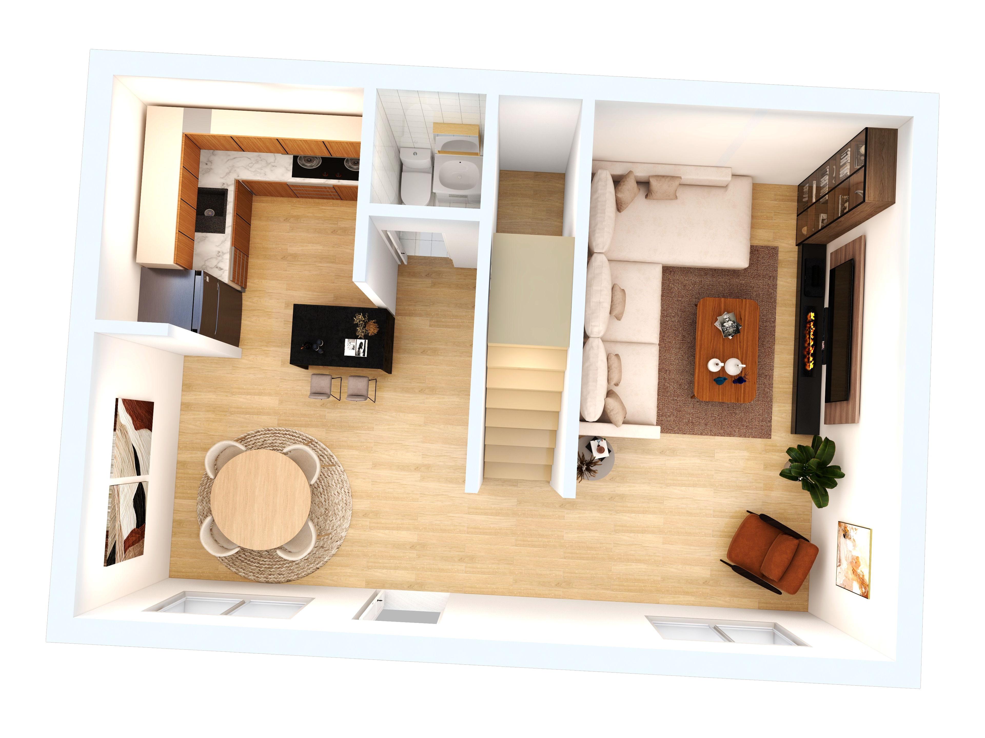 2 Bedroom Townhouse — Level 1 floor plan